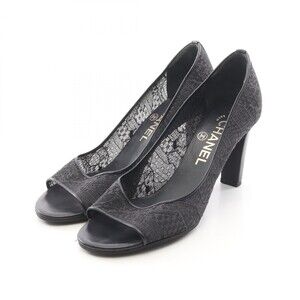Chanel Coco Mark Open-Toe Lace Pumps #272251C59B